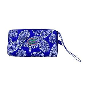 Vera Bradley Florida Gators Rain Garden Front-Zip Wristlet - 7”x3.5”